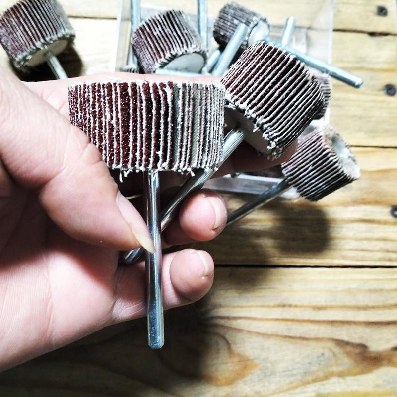 JUNLIXN 14 Pcs 90mm Extra Long Flap Wheels Sander, Extended 1/4'' Shank Abrasive Flap Wheel for Drill, Grinder, Rotary Tools (16/20/25/30/35/40/50mm) - Image 3